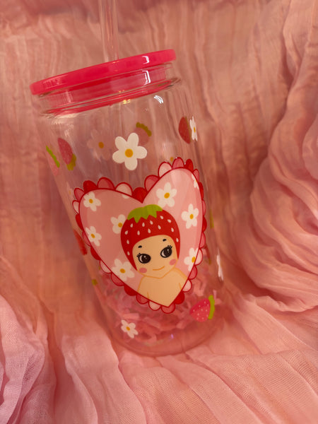 Strawberry Heart Sonnybaby Glass Cup